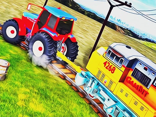 Tractor Towing Train 2022 3d